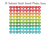 Textured Heart Social Media Icons, an Icon by Minty Fox Designs  (Thumbnail 1 of 2)