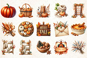 Watercolor Cozy Autumn Clipart, an Illustration by Libby Wishes (Thumbnail 2 of 9)