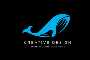 Minimal Whale Logo Design, a Branding & Logo Template by SaaDesigns