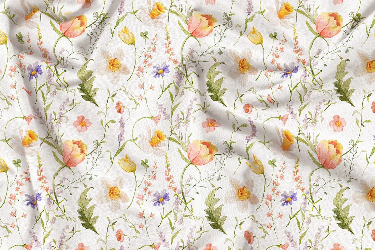 Watercolor Spring Gentle Flowers, a Decorative Illustration by Pamyatka Shop (Photo 7 of 12)