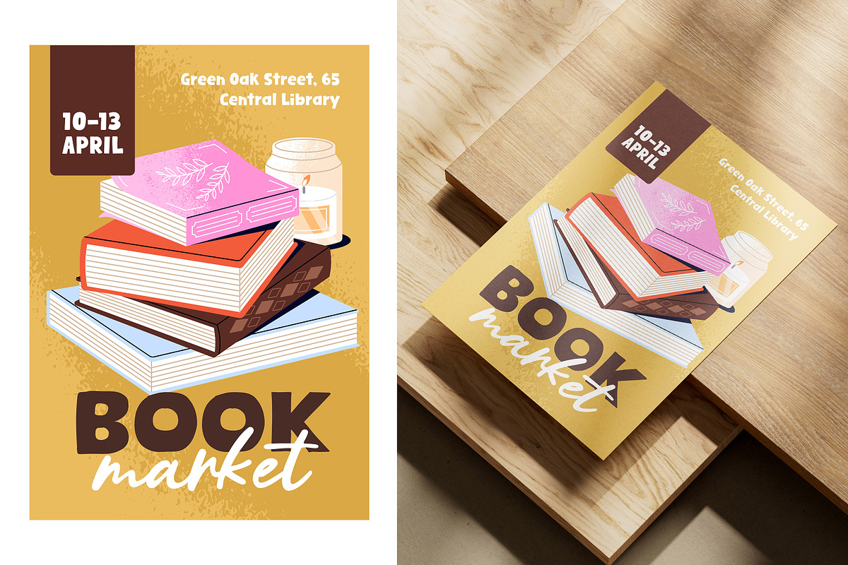 Book piles for reading set + posters, an Object Illustration by PaperTrident (Photo 5 of 5)