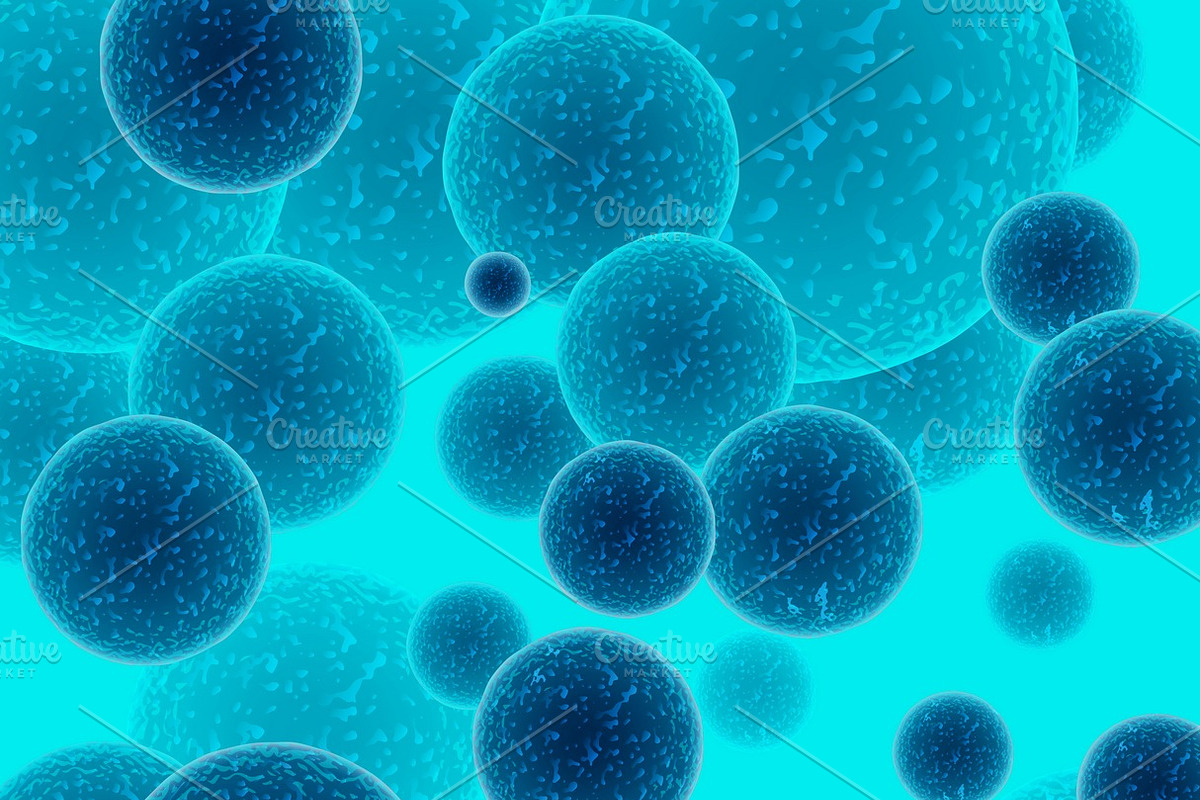Sphere bacteria cells, an Education Illustration by Microvector