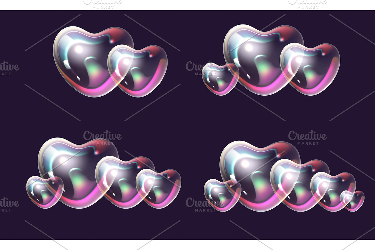 Realistic transparent heart shaped, an Object Illustration by Vectorbuum