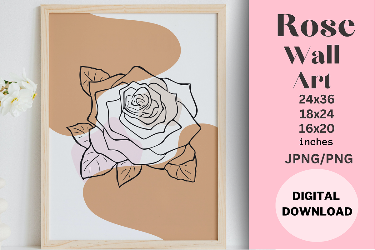 Rose Wall Art Wall Art Packs, a Poster Template by SWINA STUDIO (Photo 1 of 3)
