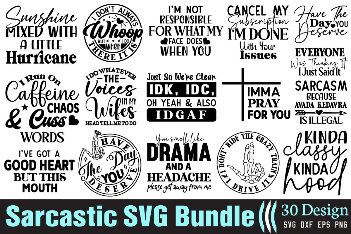 Sarcastic SVG Bundle Funny SVG bundl, an Object Graphic by DollarSmart