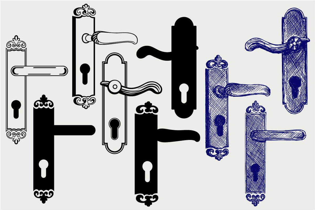 Door handle SVG, an Outline Icon by LineworkStock