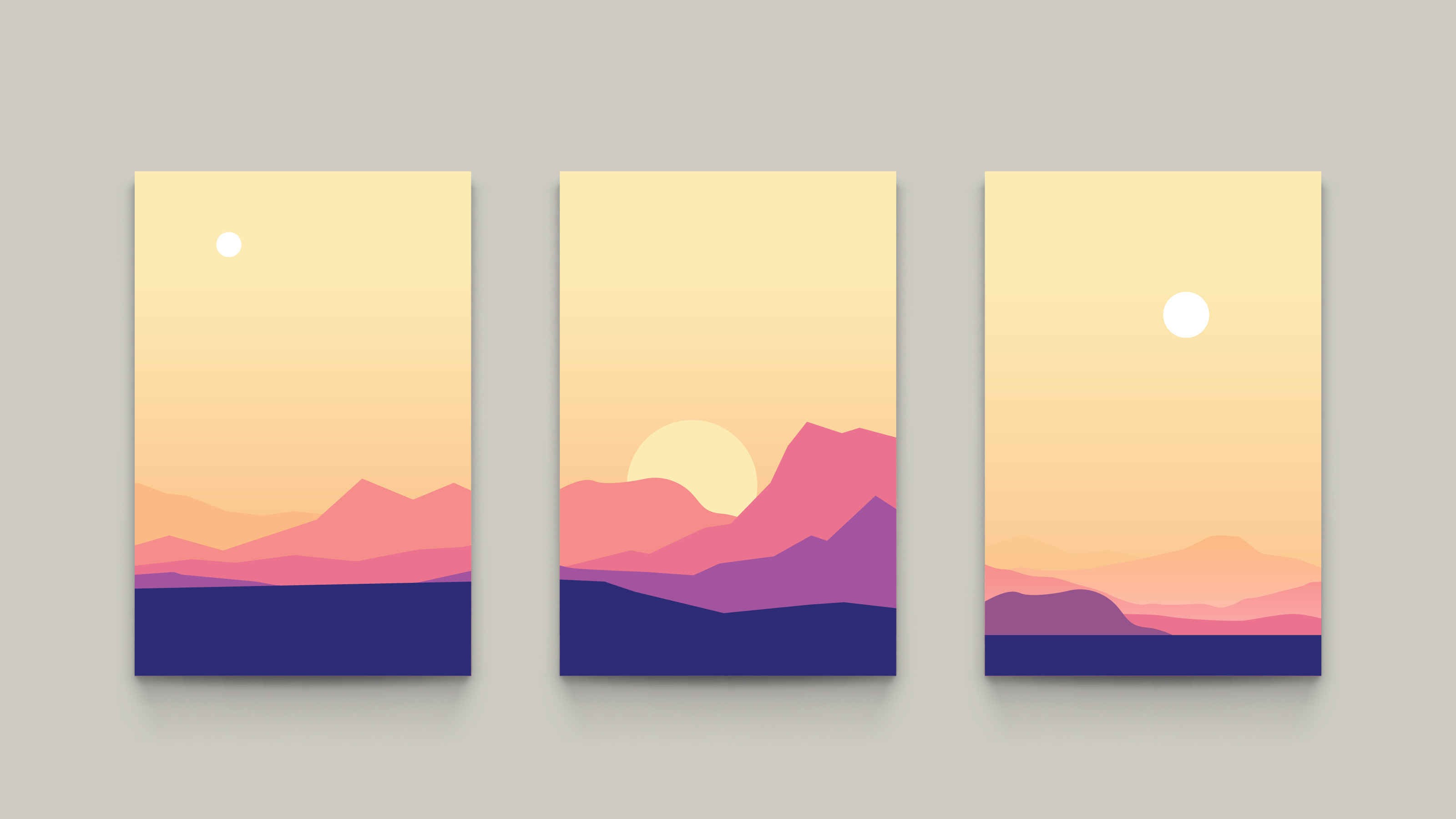 6 simple layer design landscapes, a Decorative Illustration by IfH