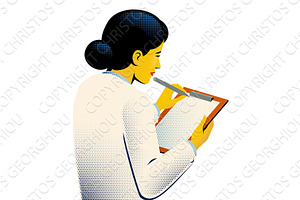 Female Scientist Doctor Woman, an Illustration by Christos Georghiou