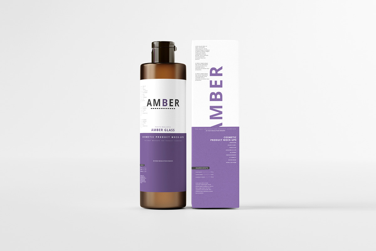 7 in 1 Amber Glass Cosmetic Bundle, a Cups & Container Mockup by pmvch (Photo 5 of 106)