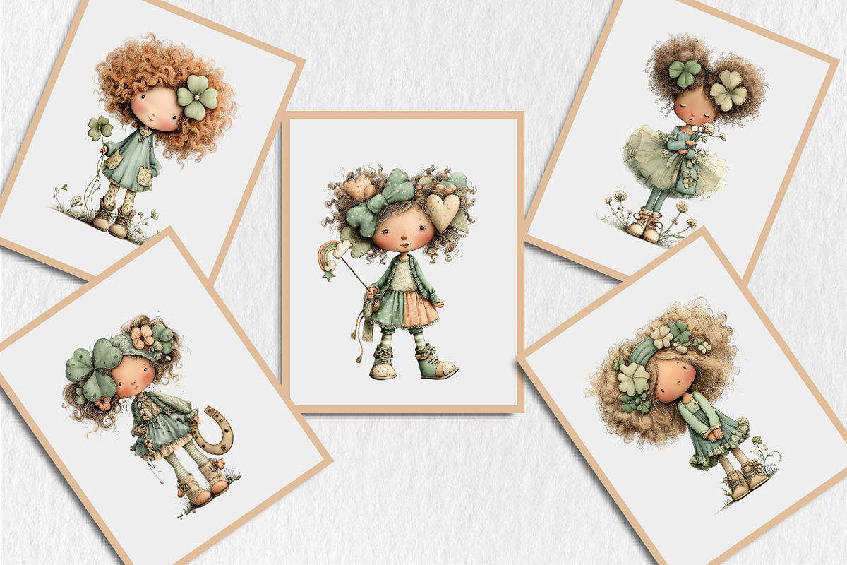 Whimsical St Patrick's Day Girl Clip, a Seasonal Illustration by Rose Art (Photo 6 of 6)