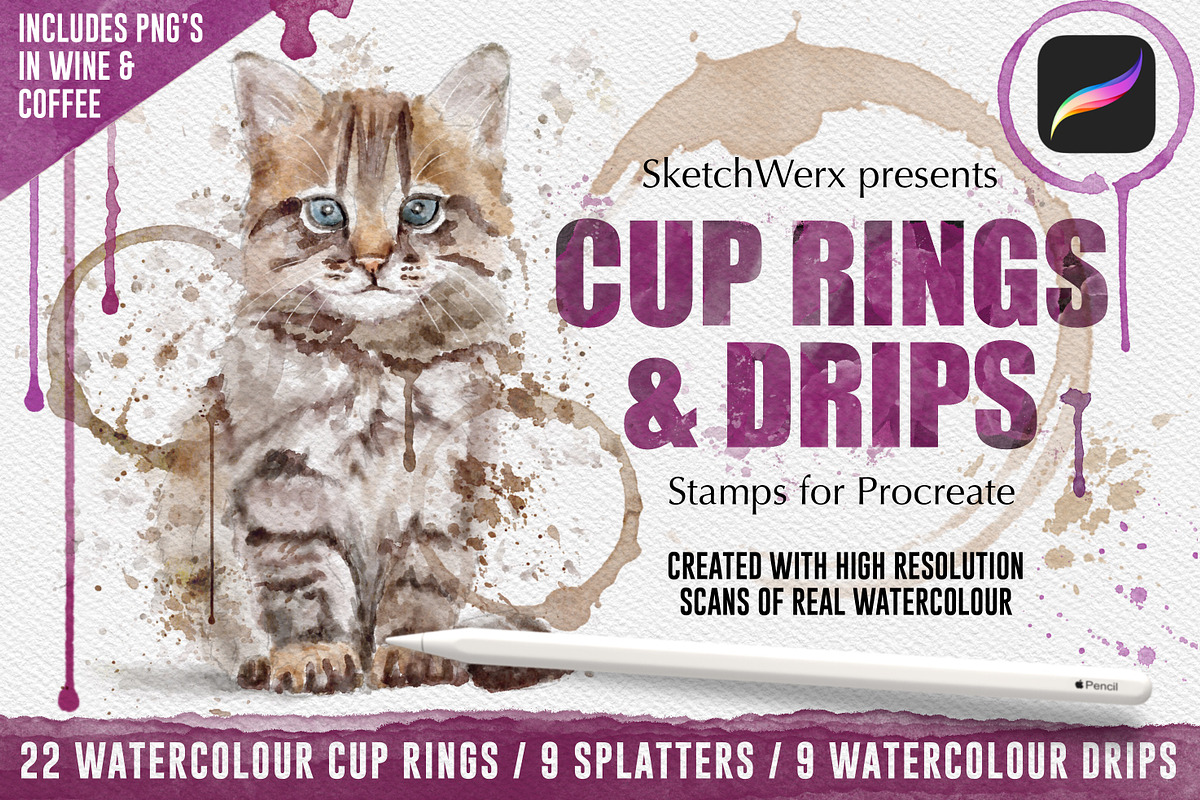 Cup Rings & Drips - for Procreate