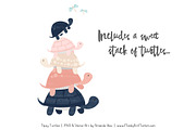 Navy & Blush Turtle Stack Clipart, an Illustration by Amanda Ilkov (Thumbnail 3 of 4)