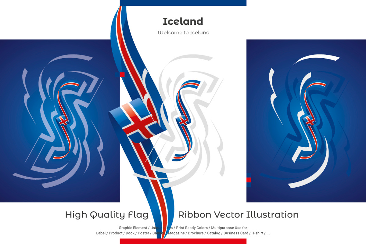 Iceland flag ribbon vector, a Templates & Theme by Simbos (Photo 2 of 9)