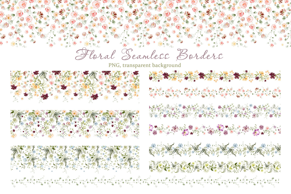 Summer Flowers Watercolor Clipart, a Decorative Illustration by LenArt (Photo 12 of 14)