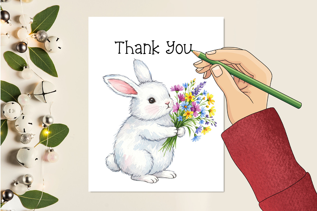 Whimsical Animals & Floral Clipart, an Illustration by Creative Art (Photo 4 of 9)