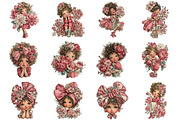Whimsical Cute Girls Clipart, a Seasonal Illustration by CitraGraphics (Thumbnail 3 of 6)