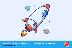 Rocket Space Launch Illustration