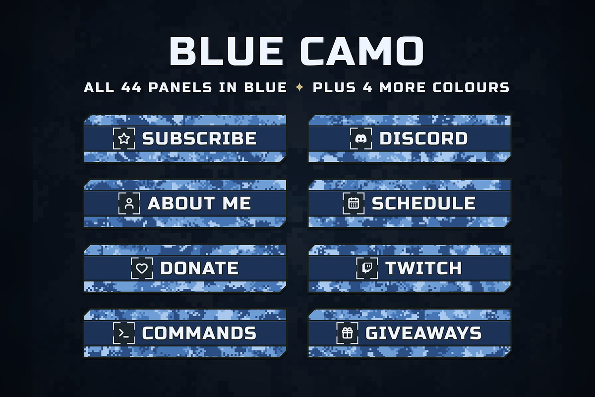 Camo Twitch & Kick Panels, an Object Graphic by Gear Store (Photo 10 of 11)