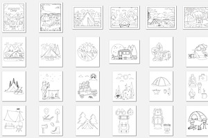 100 Vector Camping Coloring Pages