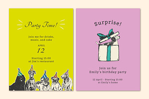 Editable party flyer template set, a Flyer Template by rawpixel