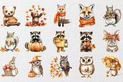Autumn Animals Clipart, an Illustration by DreamCafeArt (Thumbnail 2 of 4)