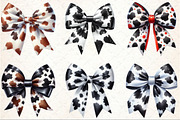 Watercolor Cow Print Bow Clipart, an Illustration by Rose Art (Thumbnail 2 of 4)