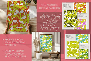 Abstract Gold and White Foliage