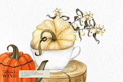 Fall sweet clipart with pumpkin -30%, a Decorative Illustration by Ksenia Shmakova (Thumbnail 5 of 6)