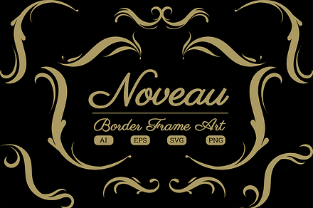 Border Frame Art Noveau, an Illustration by StreaksideStd