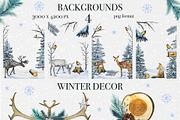 Winter Animal Watercolor Clipart Set, an Animal Illustration by DiashaArt (Thumbnail 12 of 22)