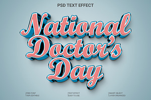 National Doctor Day Text Effect