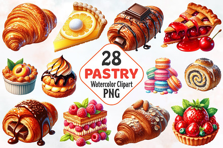 Pastry Watercolor ClipArt's
