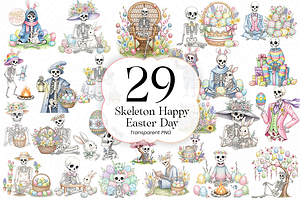 Skeleton Easter PNG Clipart Spooky.