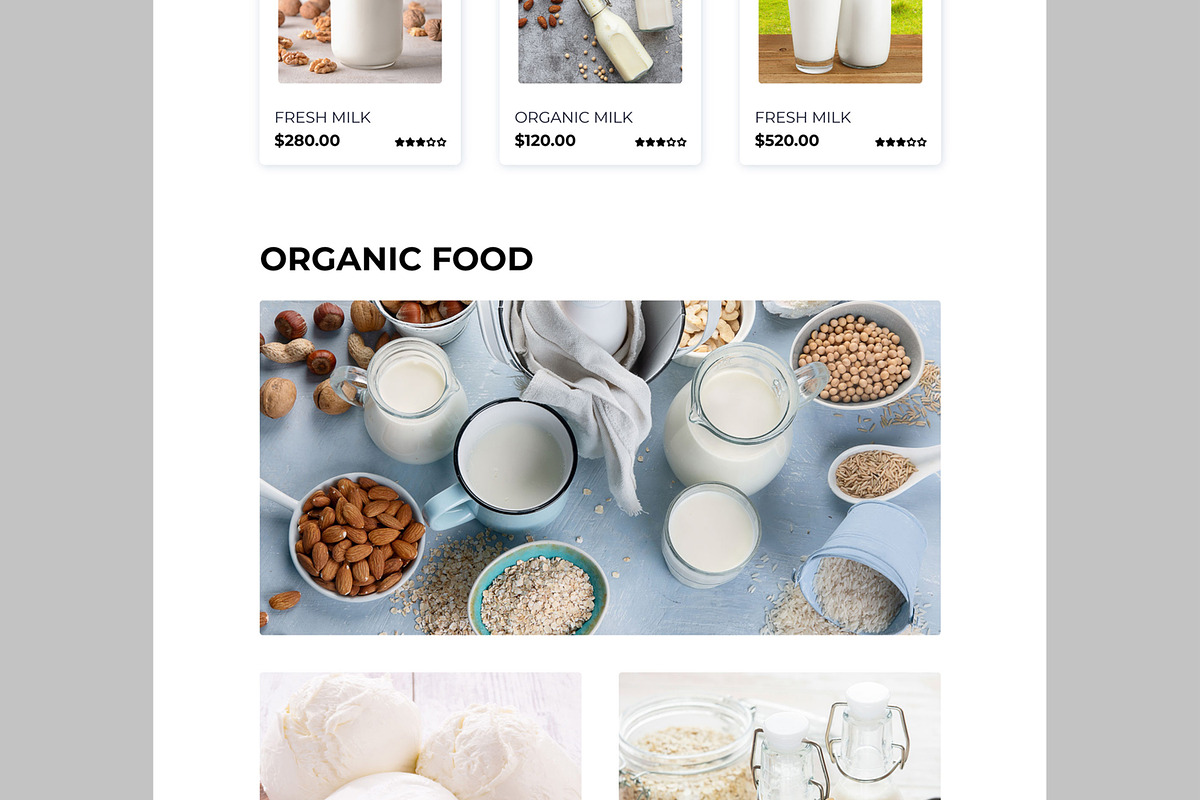 Milk Product Landing Page, an UI Kit Template by CreativeShaper (Photo 4 of 6)