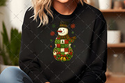 Christmas Snowman Patchwork PNG, an Illustration by Craft Nest (Thumbnail 3 of 6)