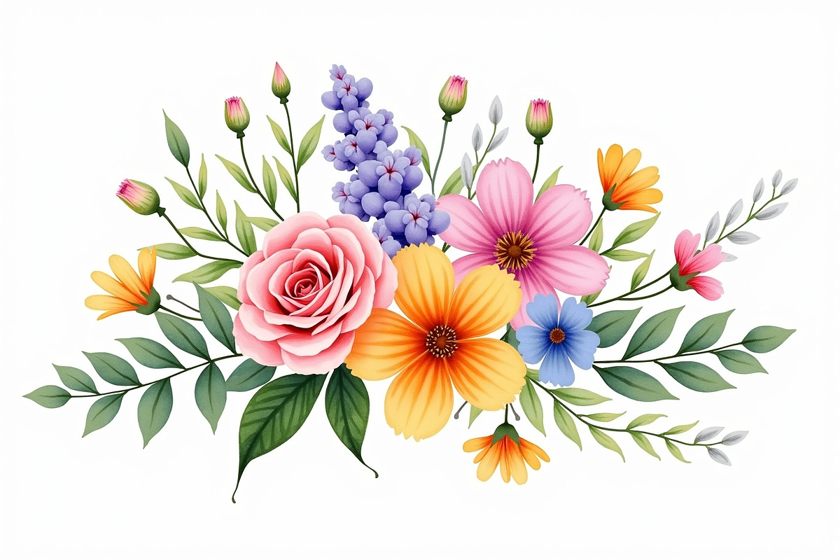 Pastel Floral Watercolor Art, an Illustration by jahid234 (Photo 2 of 11)