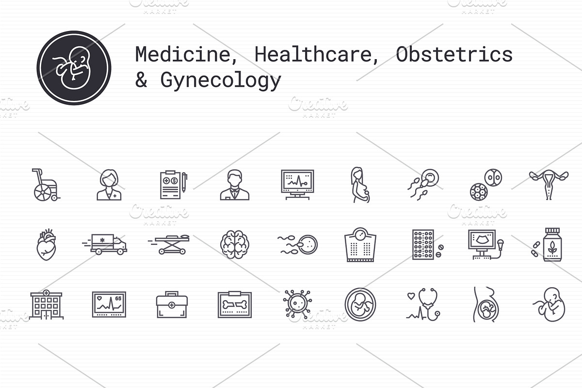Medicine, Healthcare Thin Line Icons, an Outline Icon by Nuburu (Photo 2 of 4)