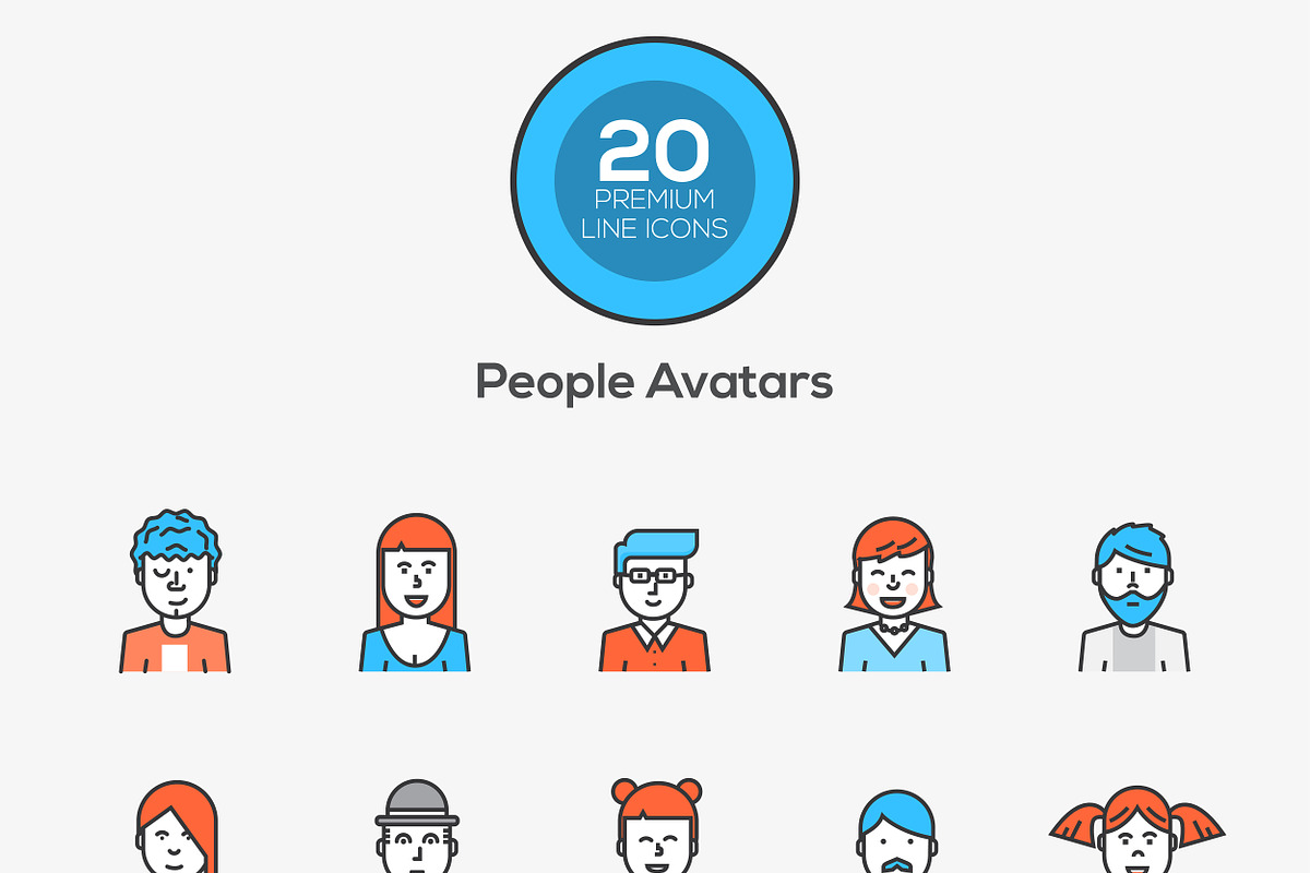 Set of modern Color Line Design icon preview 4
