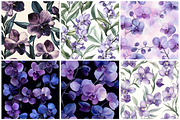 Purple Orchids Digital Paper, a Pattern Graphic by CitraGraphics (Thumbnail 4 of 6)