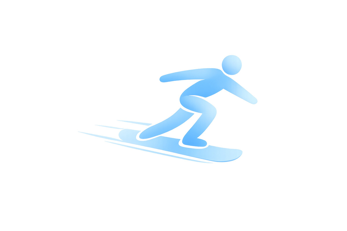 Snowboarding symbol in abstract styl, an Illustration by Dvoevnore photos