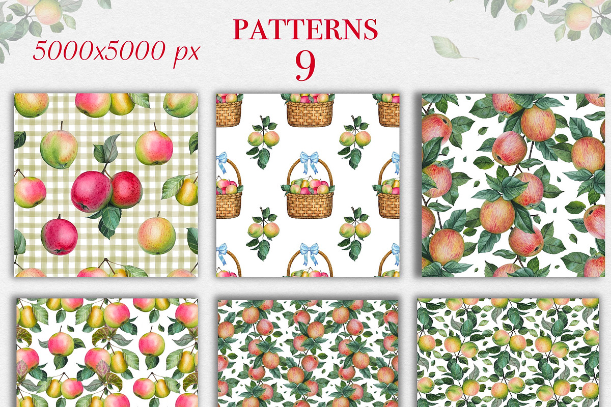 Watercolor Apple Garden Clipart, an Illustration by DiashaArt (Photo 6 of 11)