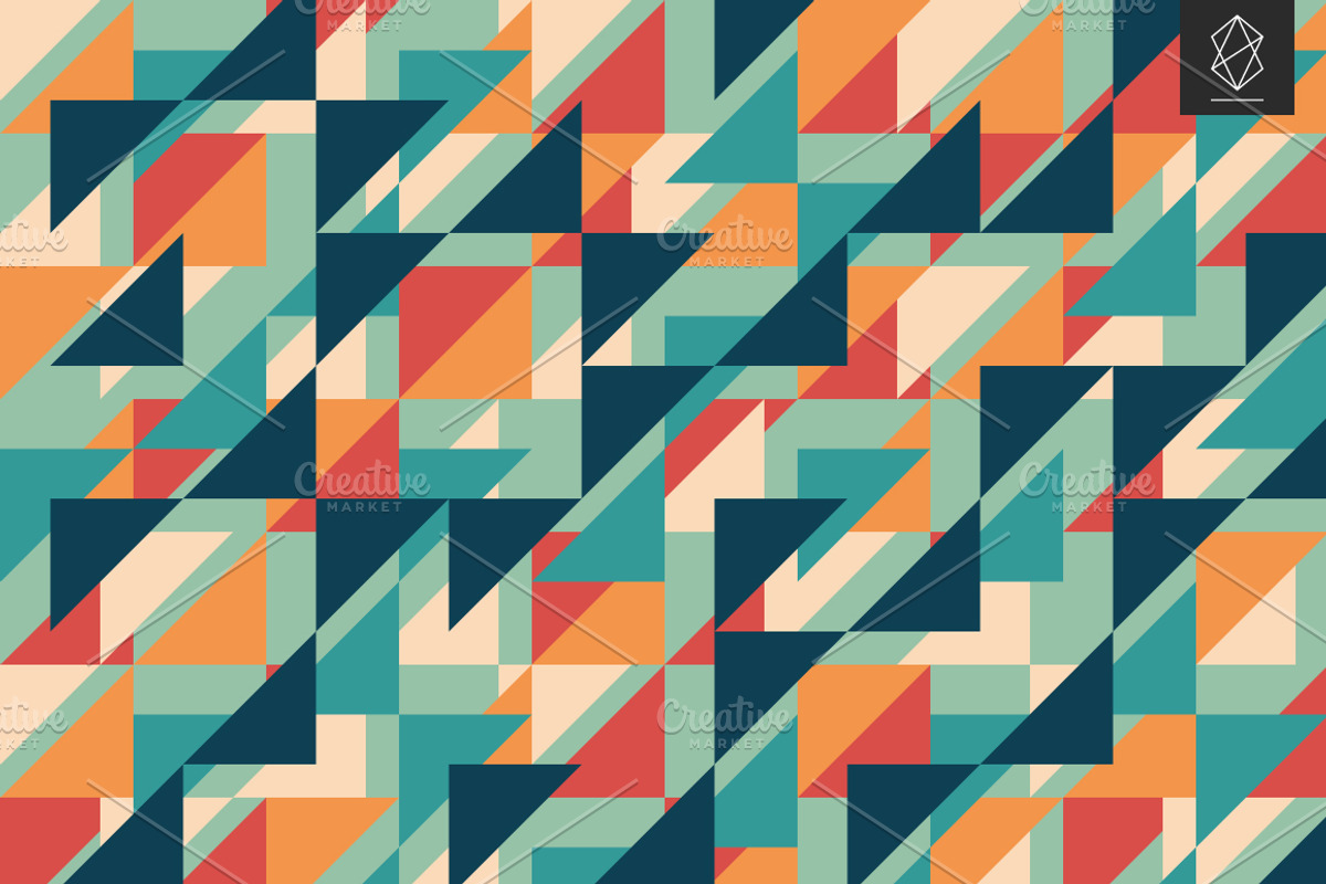 Geometric retro backgrounds, a Pattern Graphic by Yury Velikanov (Photo 11 of 11)
