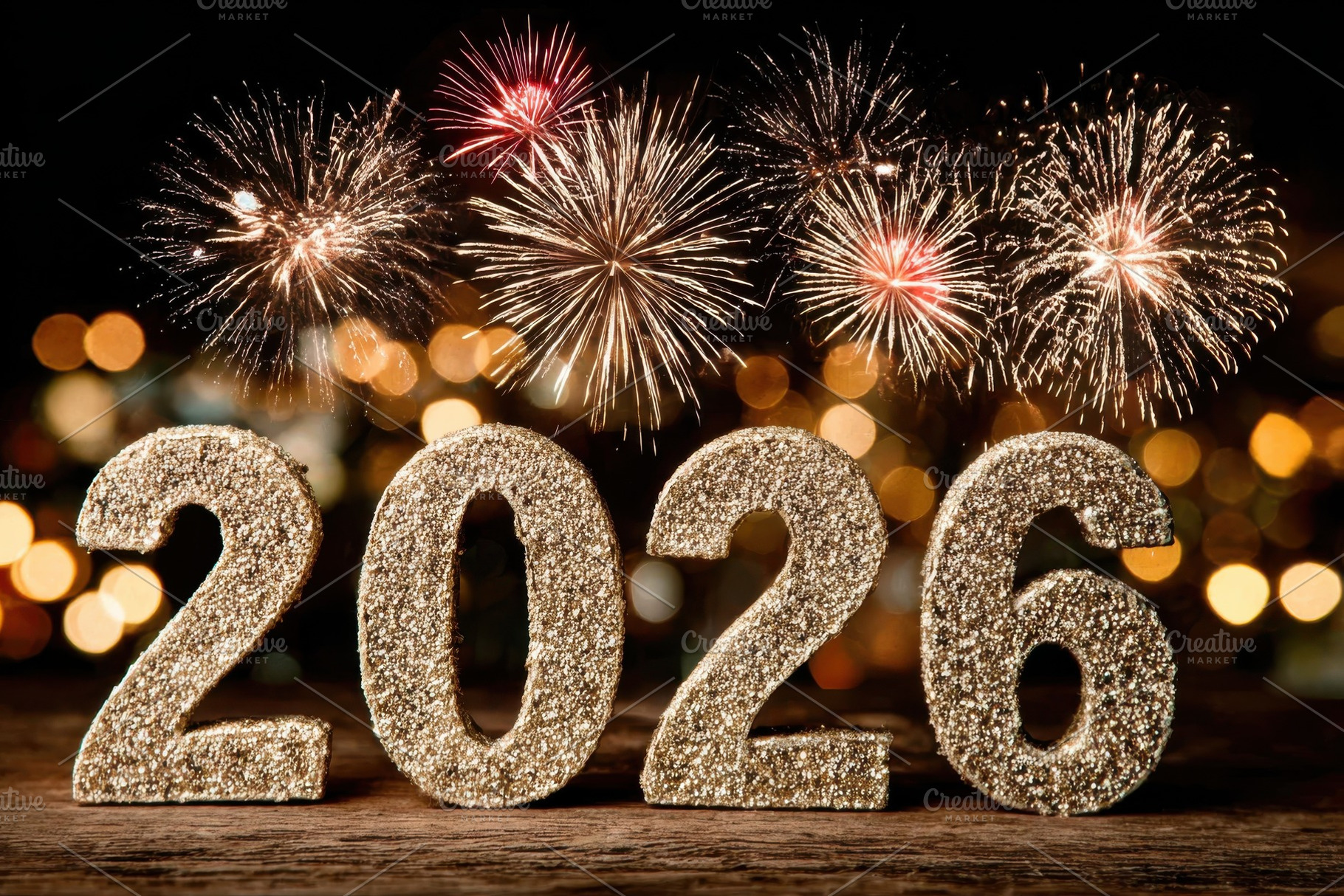 Glittering 2026 New Year Fireworks C, a Photo by Pixeness Studio