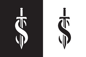 S sword logo design, a Branding & Logo Template by Saba Vector