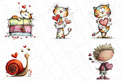 Quirky Valentine Cats Clipart, an Illustration by DreamPrint404 (Thumbnail 5 of 6)