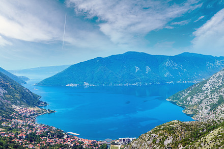 Kotor town on coast  (Montenegro, Bay of Kotor), a Nature Photo by YuriyB