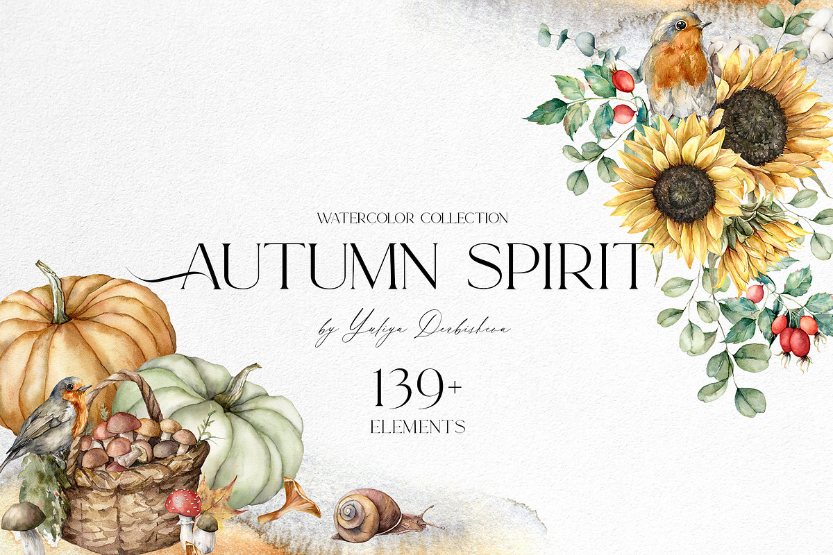 Autumn spirit Watercolor fall flower, a Decorative Illustration by Yuliya Derbisheva (Photo 1 of 11)