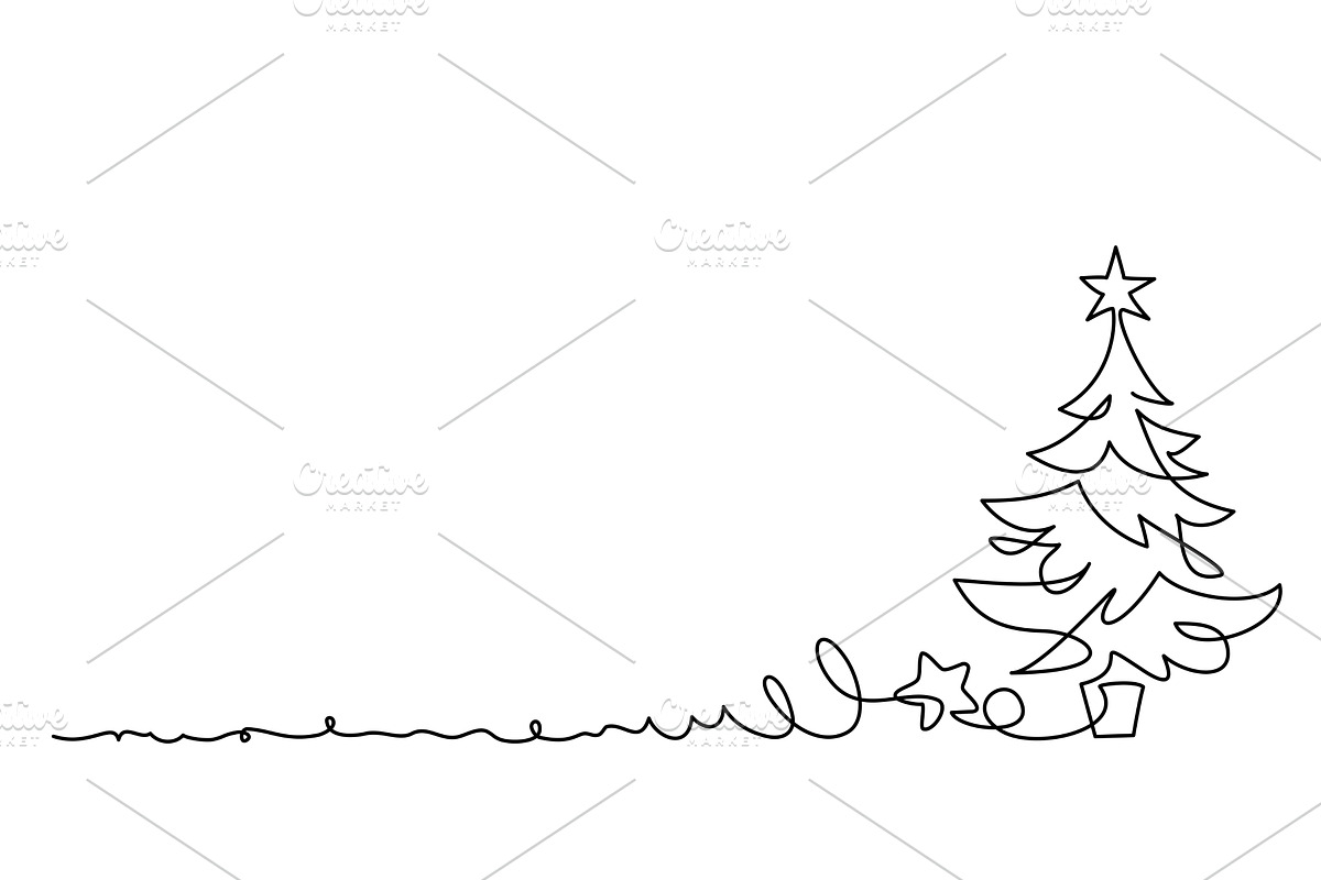 Christmas decoration. Pine fir trees, a Decorative Illustration by Valenty