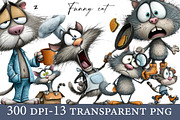 Watercolor Funny cat clipart, an Illustration by Designworld (Thumbnail 1 of 5)