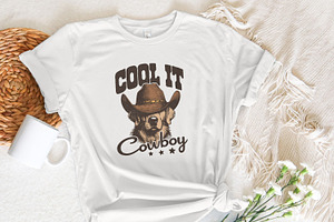 Cool It Cowboy Western PNG, Digital